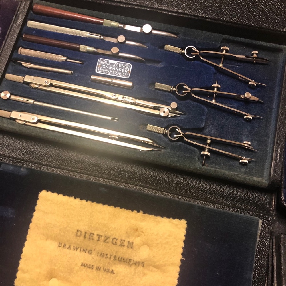 Vintage Dietzgen & Proebster Drafting Set Lot | Compass Tools | Original Cases - Picture 3 of 6